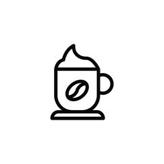 cream coffee line icon vector illustration