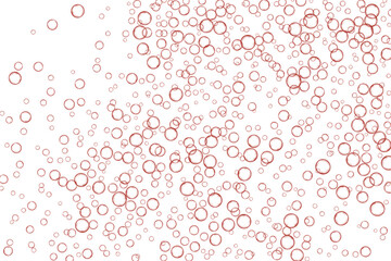 Red air Bubbles, oxygen, champagne crystal clear isolated on white background modern design. Vector illustration of EPS 10.