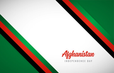 Happy Independence day of Afghanistan with Creative Afghanistan national country flag greeting background
