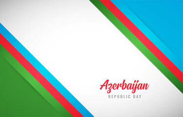 Happy Independence day of Azerbaijan with Creative Azerbaijan national country flag greeting background