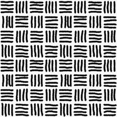 Seamless pattern. Black lines, dashes on a white background.	