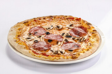 Italian Pizza with sausages and cheese