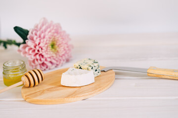 cheese on wooden background
