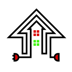 home icon with two pin plug