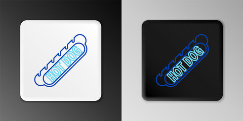 Line Hotdog sandwich icon isolated on grey background. Sausage icon. Fast food sign. Colorful outline concept. Vector