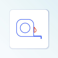 Line Roulette construction icon isolated on white background. Tape measure symbol. Colorful outline concept. Vector