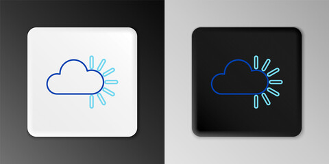 Line Cloudy icon isolated on grey background. Colorful outline concept. Vector