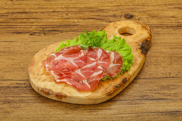 Smoked pork neck slices snack