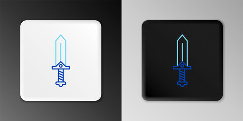 Line Sword for game icon isolated on grey background. Colorful outline concept. Vector