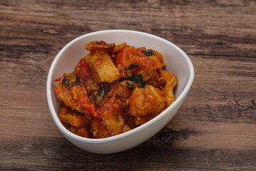 Chicken with oyster sauce and vegetables