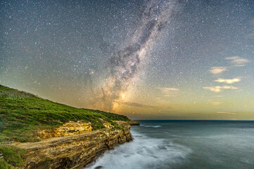 Milky Way rising on the coast