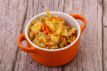 Spicy pickled cabbage with carrot