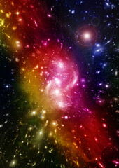 Obraz premium galaxy in a free space. 3D rendering