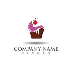 Cupcake Bakery Logo sweet dessert template icon Bakery design