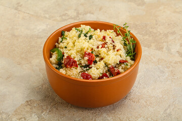 Vegetarian uisine - couscous with vegetables