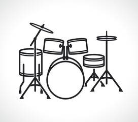 drum set icon isolated vector