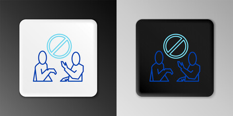 Line Stop plastic pollution icon isolated on grey background. Ecological poster. Colorful outline concept. Vector