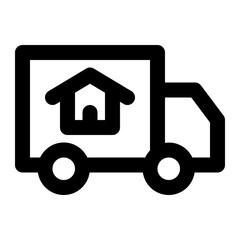 House Moving Line Icon Vector