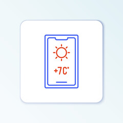 Line Weather forecast icon isolated on white background. Colorful outline concept. Vector