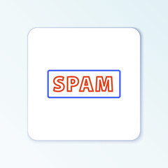 Line Spam icon isolated on white background. Colorful outline concept. Vector