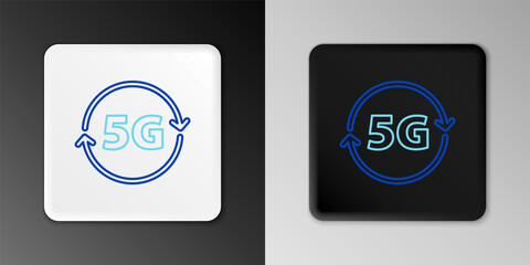 Line 5G new wireless internet wifi connection icon isolated on grey background. Global network high speed connection data rate technology. Colorful outline concept. Vector