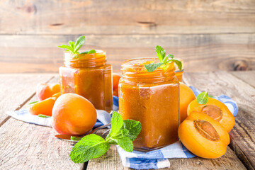 Fototapeta na wymiar Homemade apricot jam