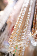 Pearl beads on a counter