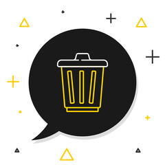 Line Trash can icon isolated on white background. Garbage bin sign. Recycle basket icon. Office trash icon. Colorful outline concept. Vector