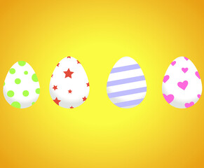 Vector illustration. Bright beautiful eggs for a happy easter.