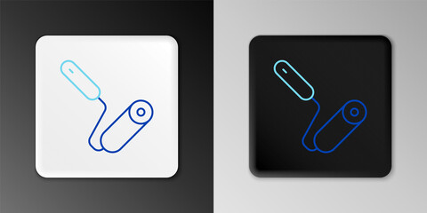 Line Paint roller brush icon isolated on grey background. Colorful outline concept. Vector