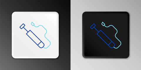 Line Bicycle air pump icon isolated on grey background. Colorful outline concept. Vector