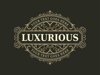 Antique luxury label vintage ornamental logo