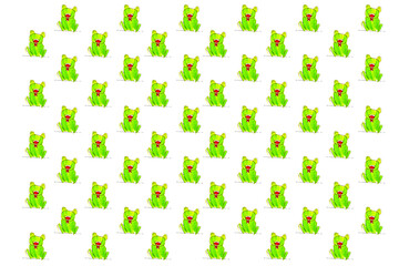 Green frog wallpapers placed in a row against a white background.