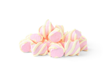 Color marshmallow isolated on white background.