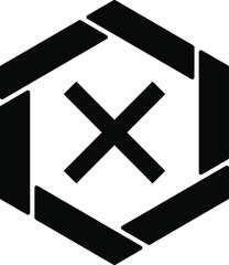 An X mark Concept, Negation indicator vector Icon design, Black Hexagonal warning signs, Safety Label and Hazard symbol on white background, Caution or Notice signage stock illustration