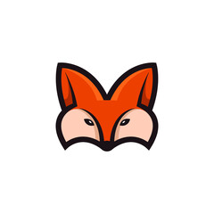 Fox logo mascot - fox animal wild mammal predator tail orange fur cartoon clever hunt hunter mascot zoo character beast coyote wolf sneaky abstract