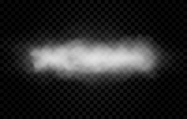 Vector cloud of smoke or fog. Fog or cloud on an isolated transparent background. Smoke, fog, cloud png.	
