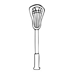 Doodle hand drawn vector element lacrosse stick.