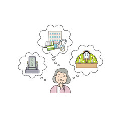 相続の備えについて考えるシニア女性