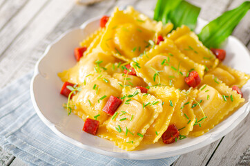 Stuffed ravioli homemade