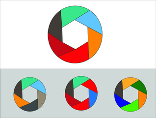 Colorful Shutter Logo. Icon & Symbol Vector illustration degain