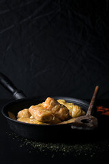 Cabbage rolls with meat, rice and vegetables. Stuffed cabbage leaves with meat. Known as sarma, golubtsy, dolma.