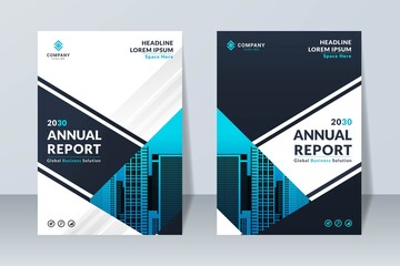 set of modern corporate annual report design template