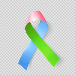 Symbol of rare disease, realistic ribbon. Template for awareness day on 28 february, vector illustration