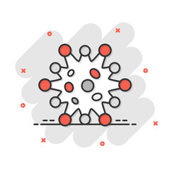Disease bacteria icon in comic style. Allergy cartoon vector illustration on white isolated background. Microbe virus splash effect business concept.
