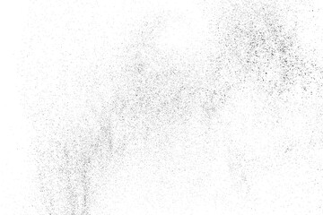 Distressed black texture. Dark grainy texture on white background. Dust overlay textured. Grain noise particles. Rusted white effect. Grunge design elements. Vector illustration, EPS 10.