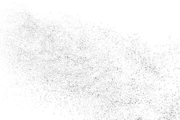Distressed black texture. Dark grainy texture on white background. Dust overlay textured. Grain noise particles. Rusted white effect. Grunge design elements. Vector illustration, EPS 10.