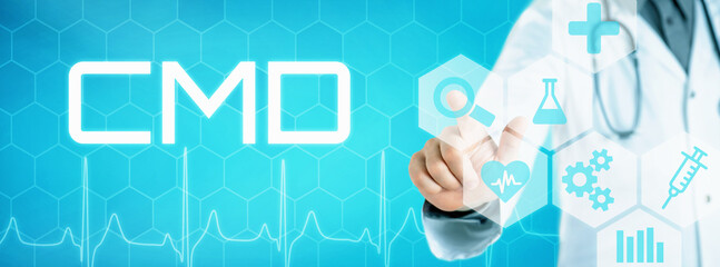 Arzt mit futuristischem Interface - CMD