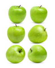 Green apple on a white background