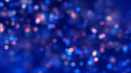 Abstract Artistic Blurry Sharp Blue Red Colorful Small Bokeh Circles Lights With Glitter Dust Background